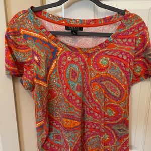 Ladies Ralph Lauren Colorful Paisley Print Top